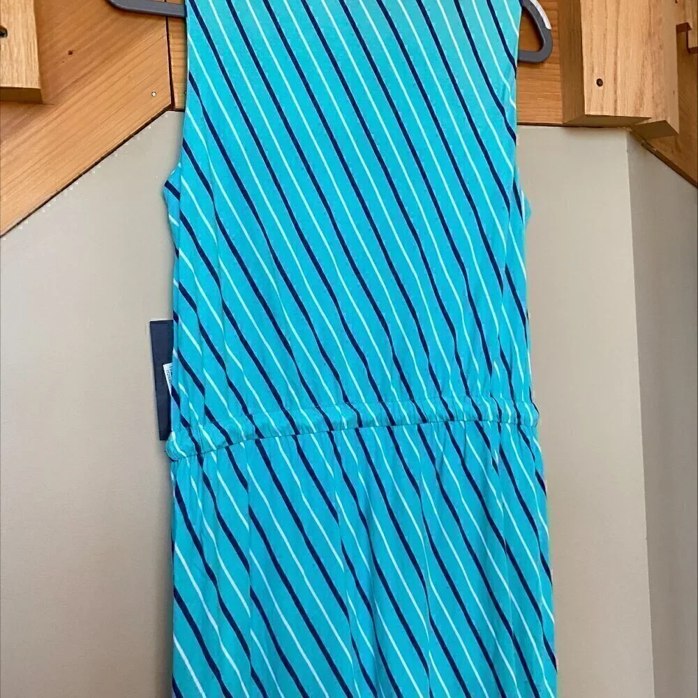 NWT Tommy Hilfiger Maxi Stripe Nautical Sleeveless Elastic Drawstring Dress - Picture 8 of 8